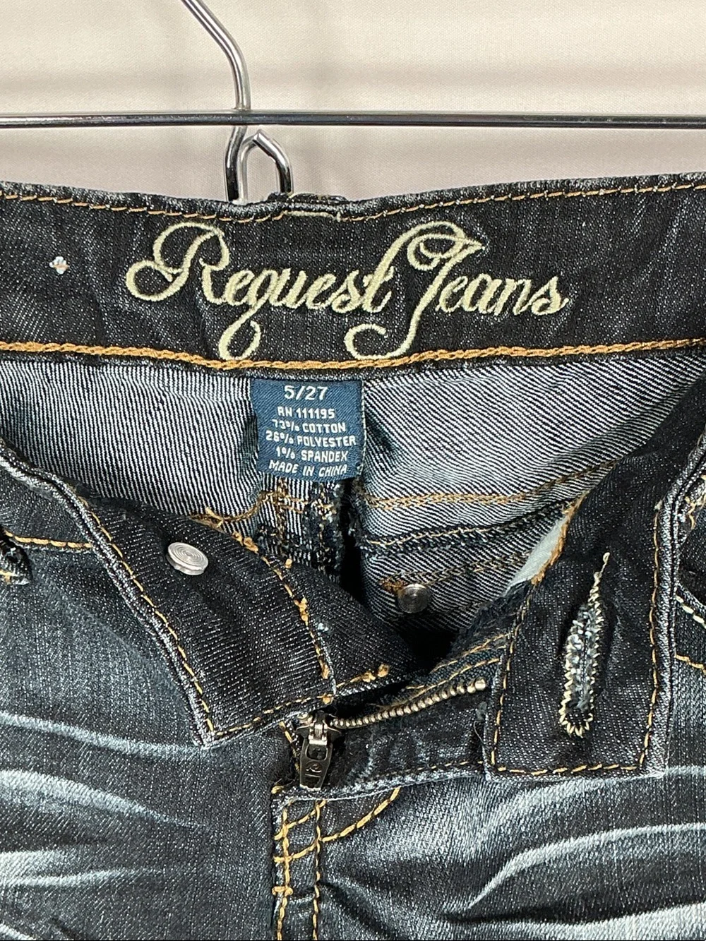 Request Jeans Cross Rhinestone Bermuda Shorts Low Rise Size 5 27